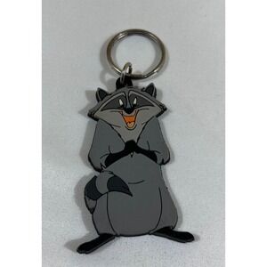 Disney Meeko Raccoon Keychain Pocahontas Rubber Bag Tag Charm Vintage Style